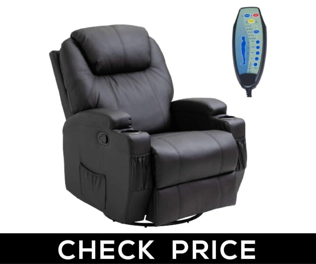 HomCom PU Leather Heated Vibrating  Massage Recliner Chair