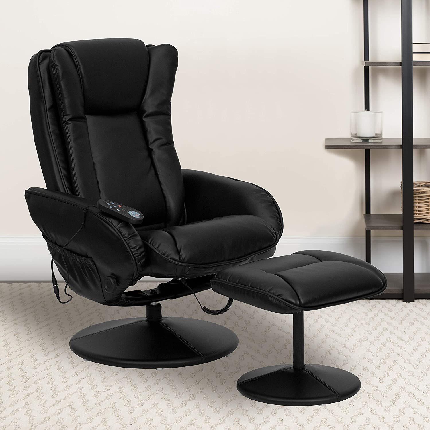 <strong>Flash Furniture Massaging Multi-Position Plush Recliner</strong>