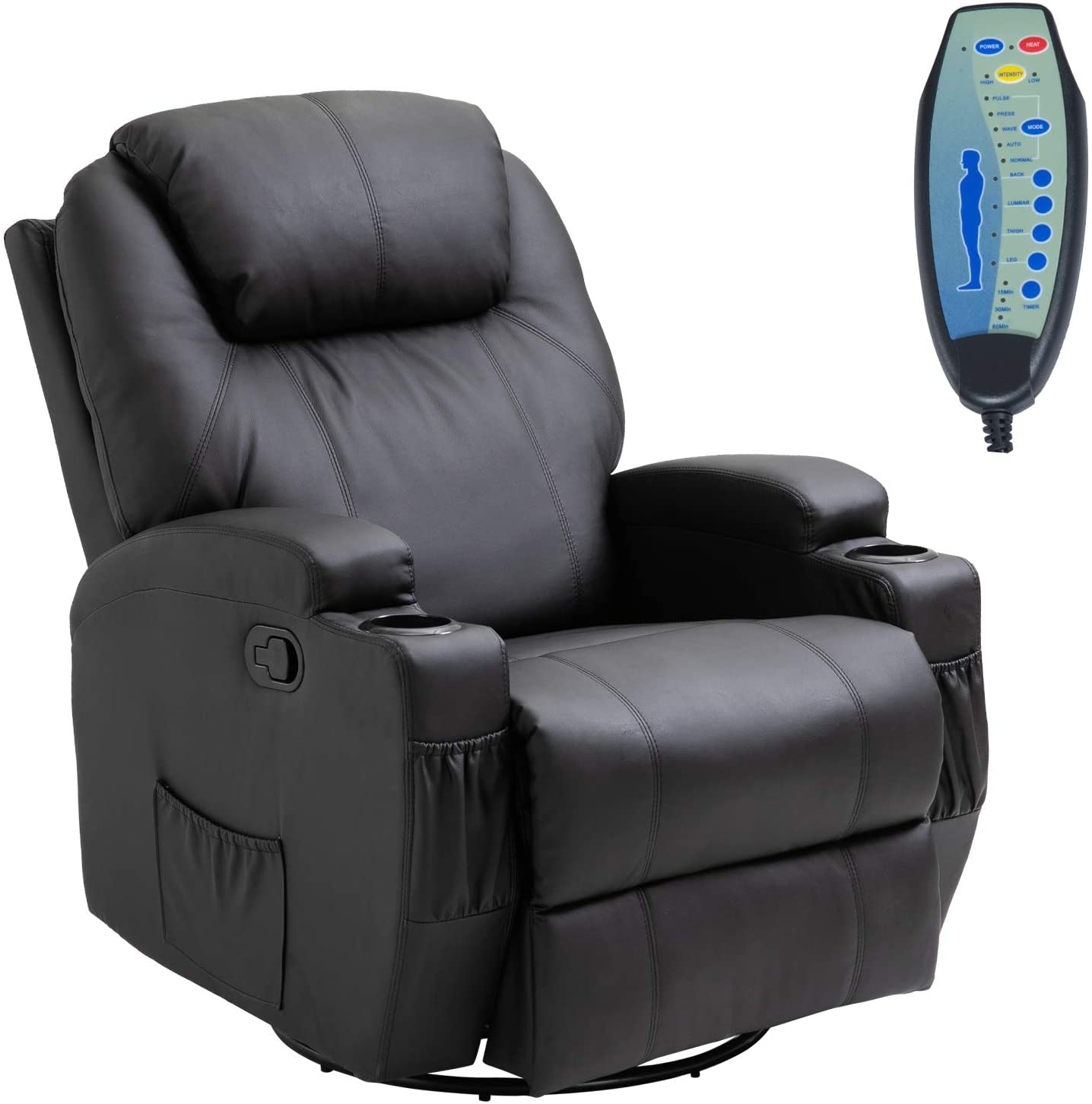<strong>HomCom PU Leather Heated Massage Chair</strong>