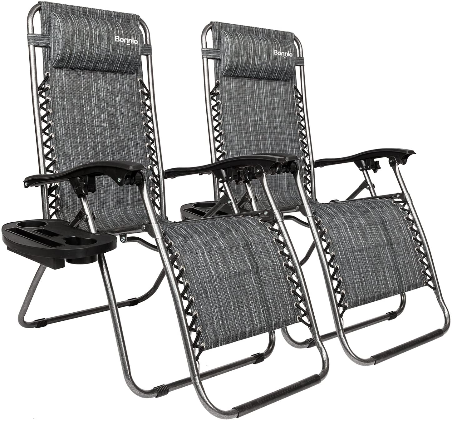 Bonnlo Infinity Zero Gravity Chair Pack 2, Outdoor Lounge Patio Chairs